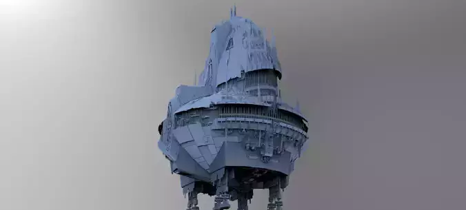 Sci-Fi Shuttle launcher Tower 3D model