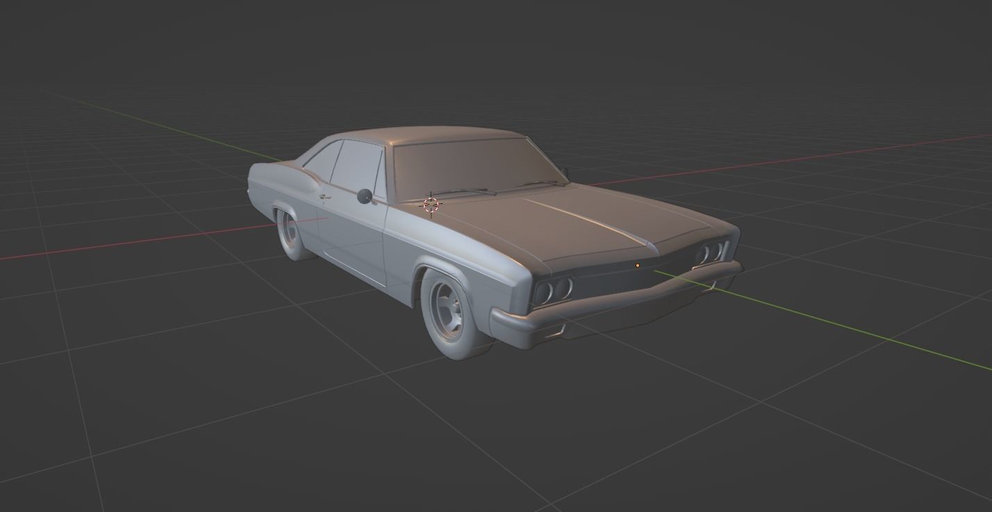 1960s Muscle Car 5 Low-poly 3D model_2