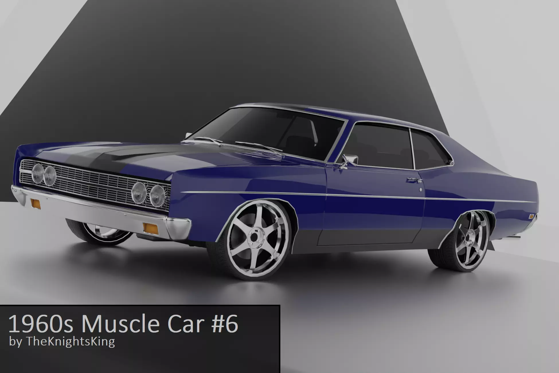 1960s Muscle Car 6 Low-poly 3D model