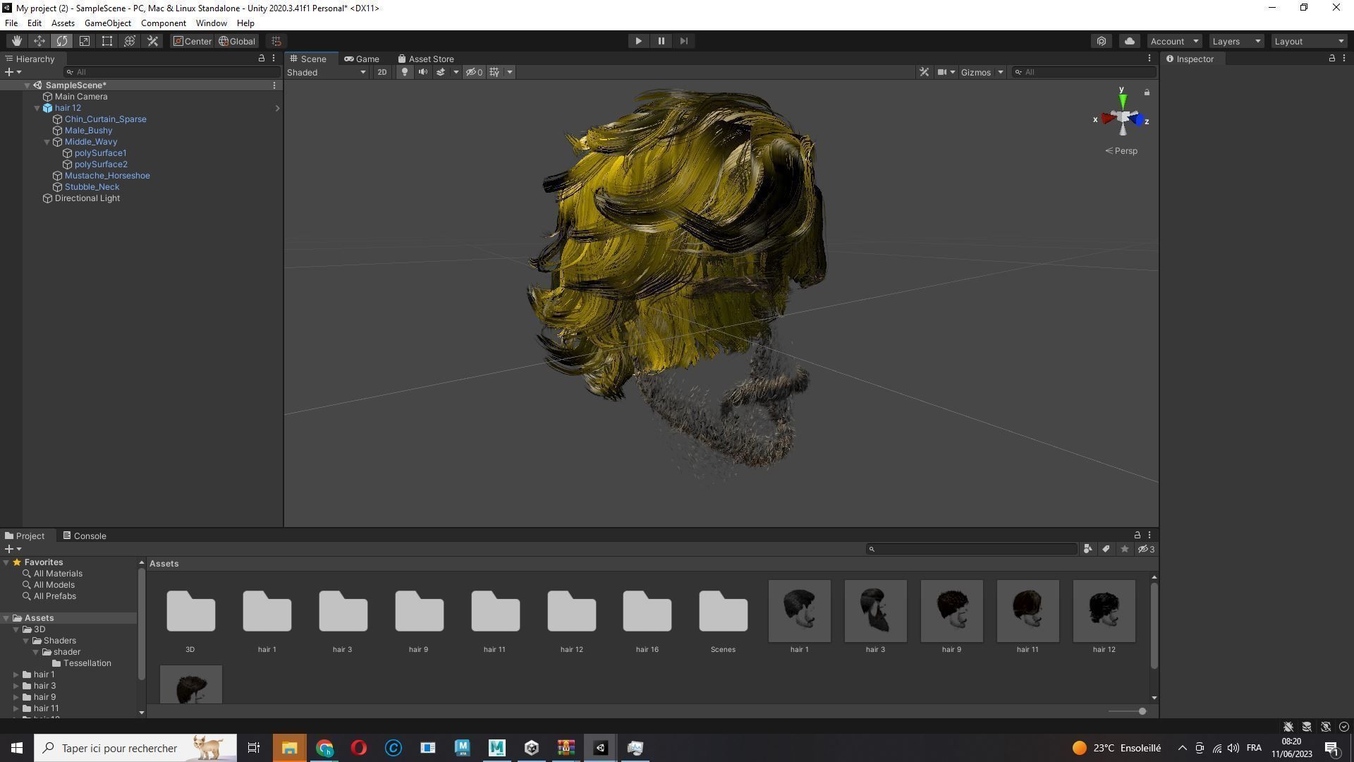 Realtime hair man low poly Hairstyle 2 Low-poly 3D model_22
