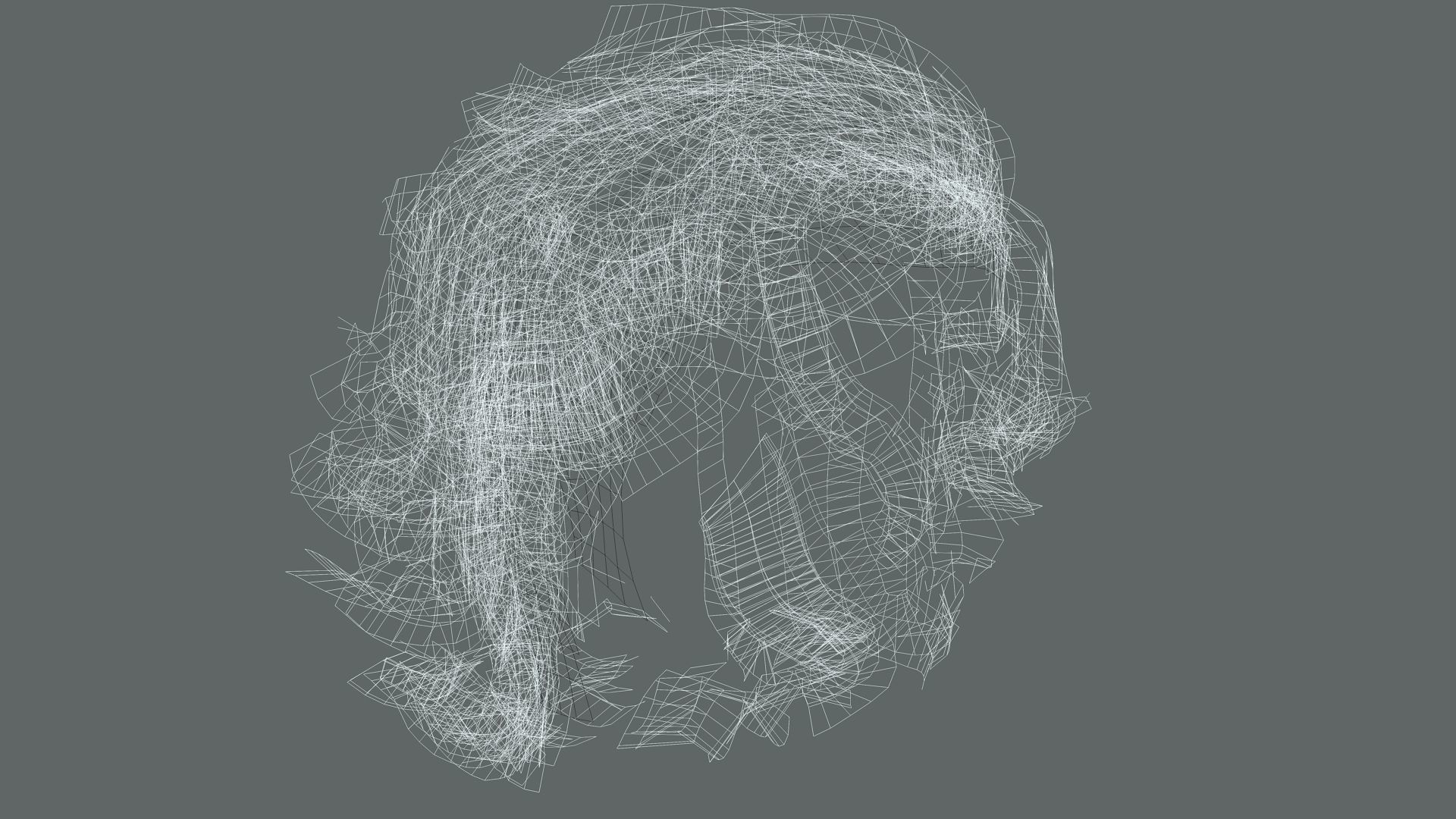 Realtime hair man low poly Hairstyle 2 Low-poly 3D model_19