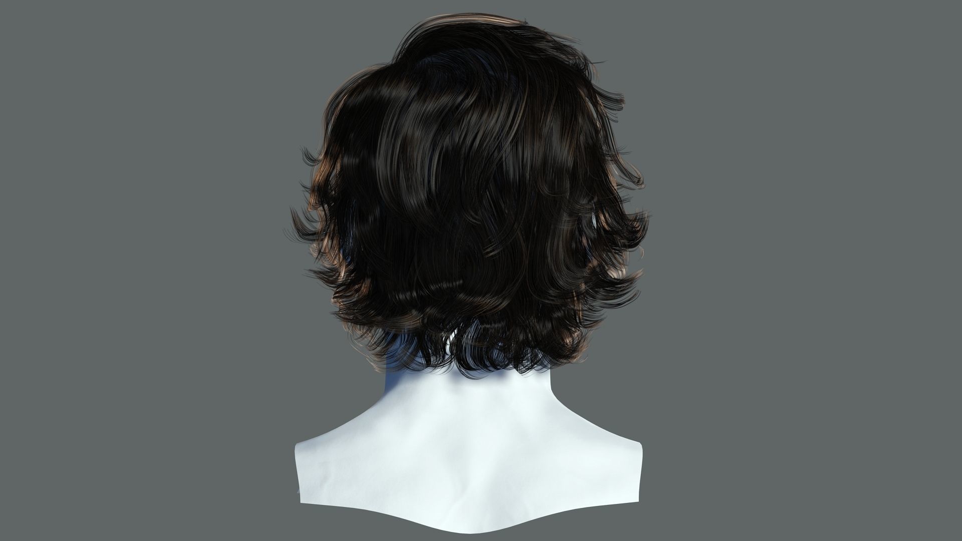 Realtime hair man low poly Hairstyle 2 Low-poly 3D model_6