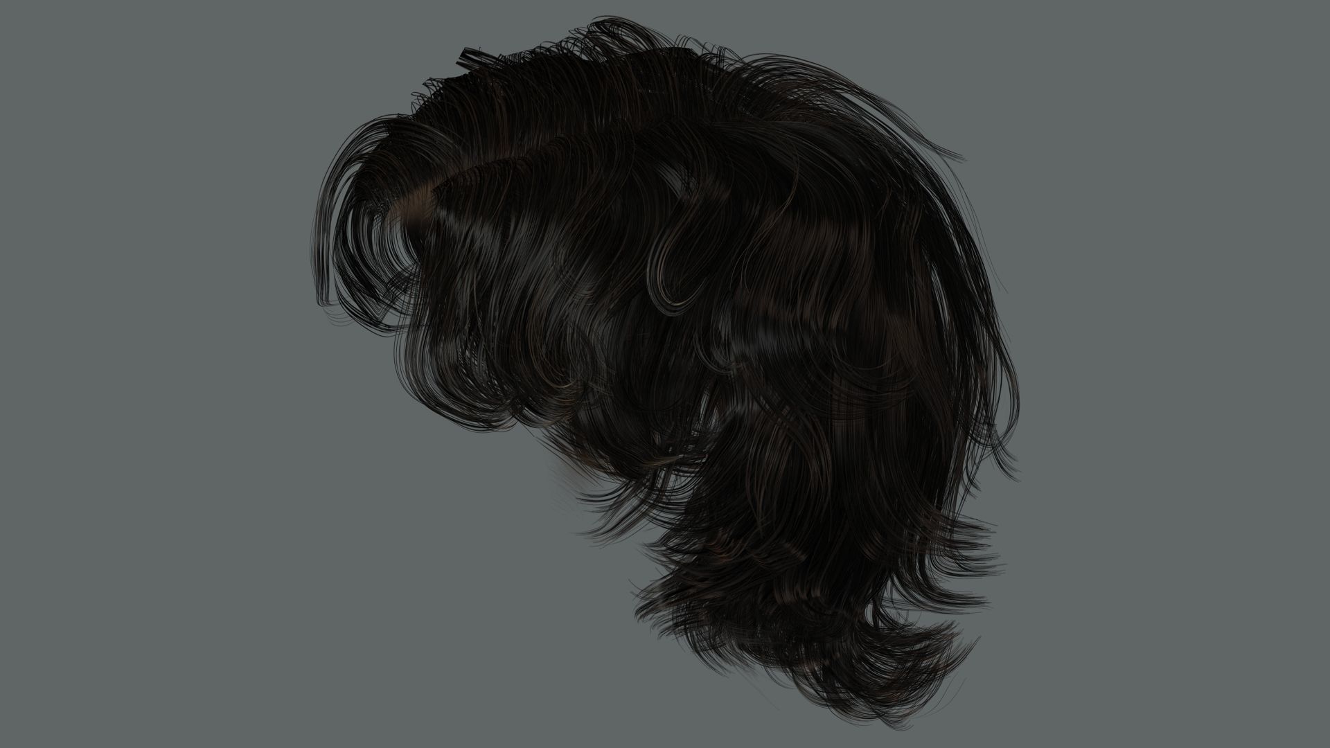 Realtime hair man low poly Hairstyle 2 Low-poly 3D model_13