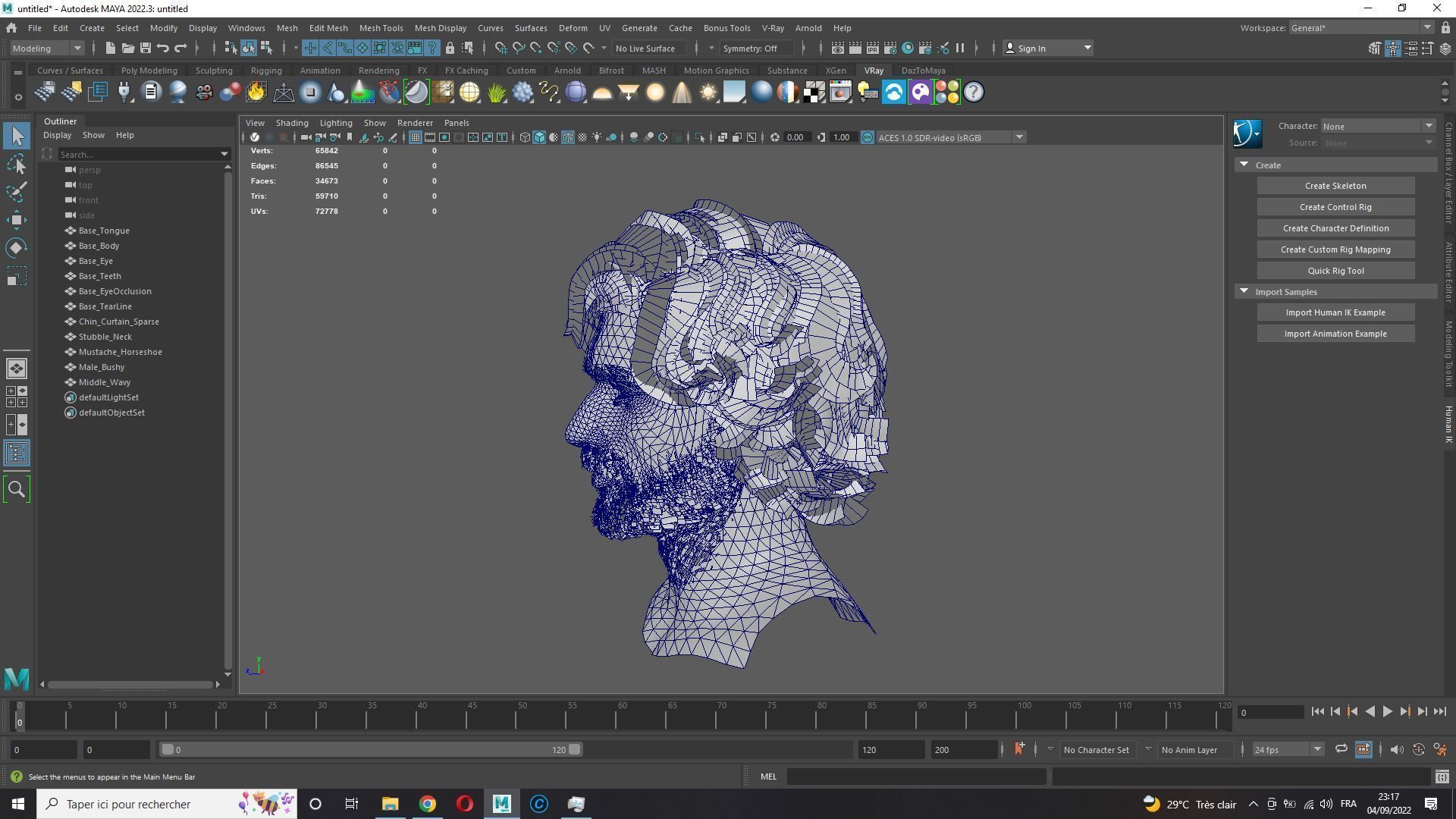 Realtime hair man low poly Hairstyle 2 Low-poly 3D model_11