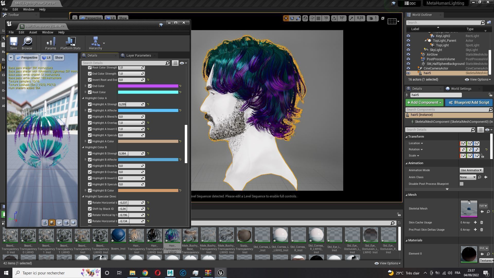 Realtime hair man low poly Hairstyle 2 Low-poly 3D model_12
