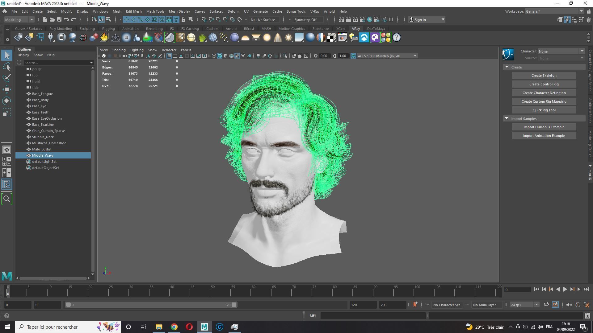 Realtime hair man low poly Hairstyle 2 Low-poly 3D model_10