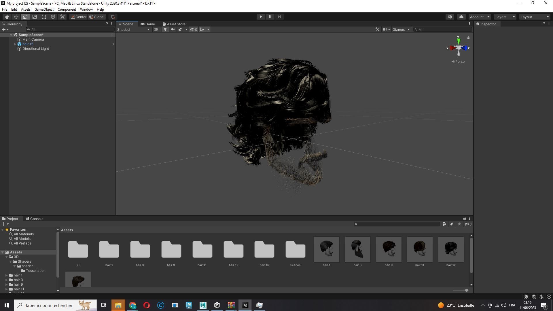 Realtime hair man low poly Hairstyle 2 Low-poly 3D model_24