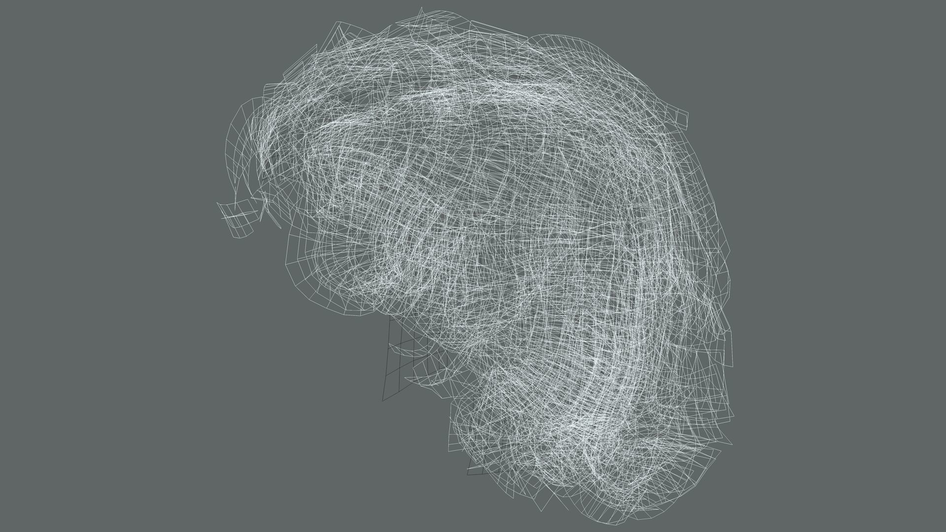 Realtime hair man low poly Hairstyle 2 Low-poly 3D model_21