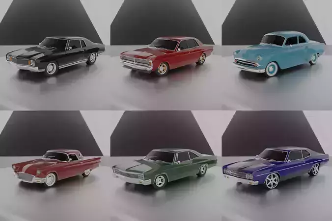 50s 60s and 70s Car Pack 3 - 6 Cars