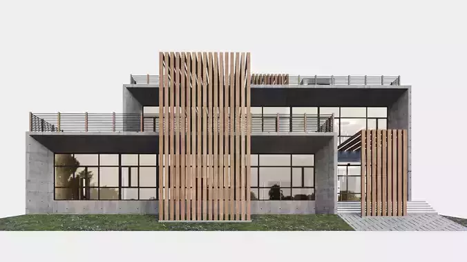 Modern villa with vertical gardening