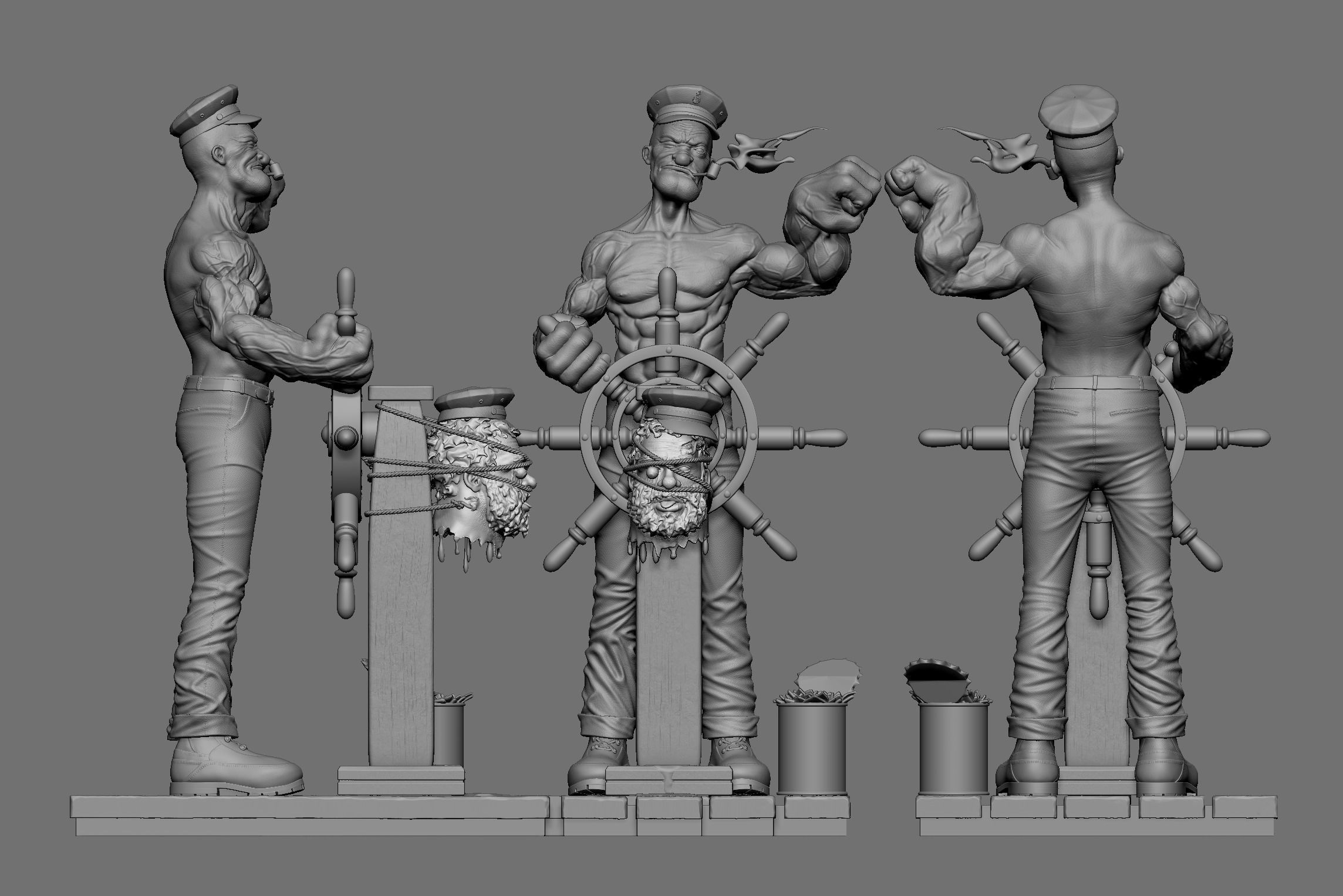 POPEYE BADASS -  FUNART 3D print model_5