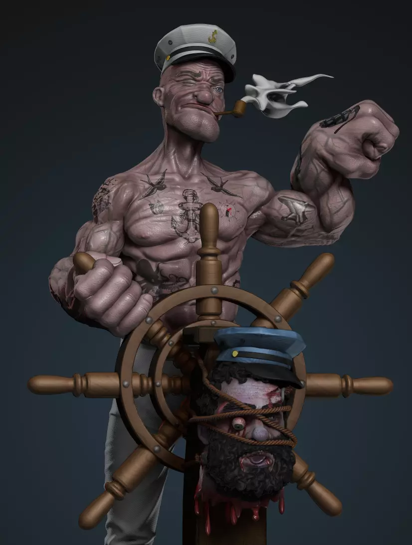 POPEYE BADASS -  FUNART 3D print model_0