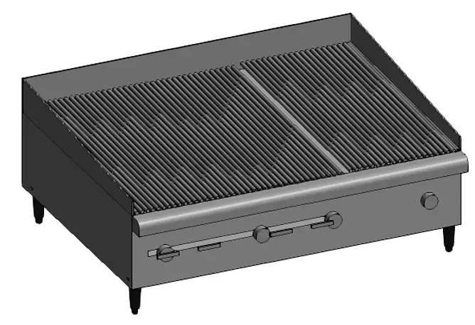 CHURRASQUERA grill with two burners on top 3D model