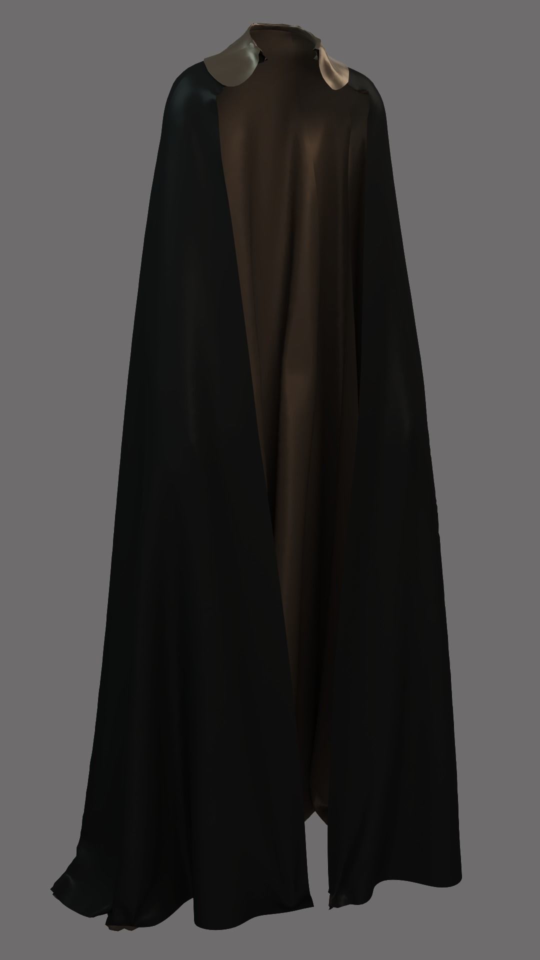 Dress with cape 3D model_4