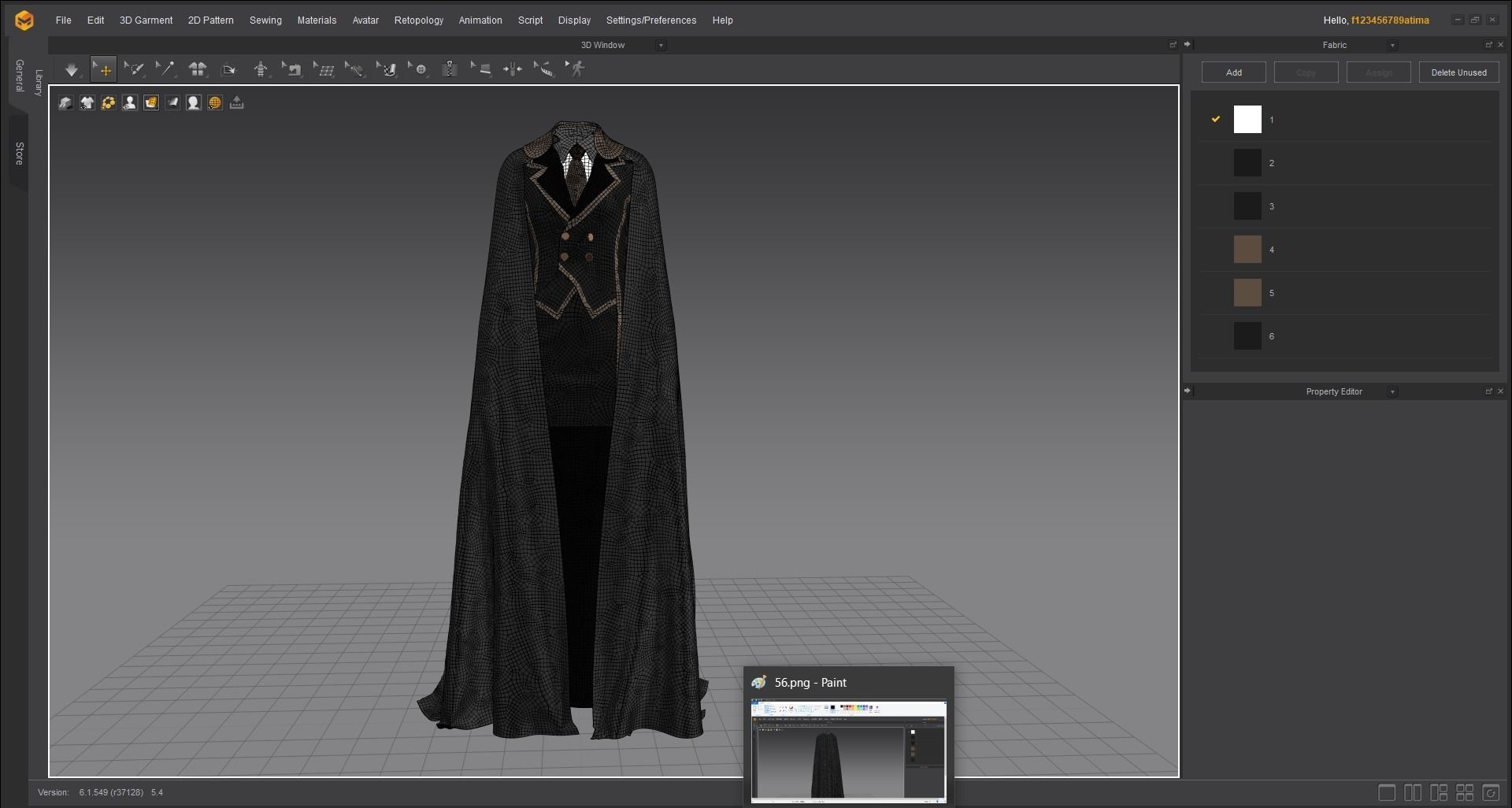 Dress with cape 3D model_7