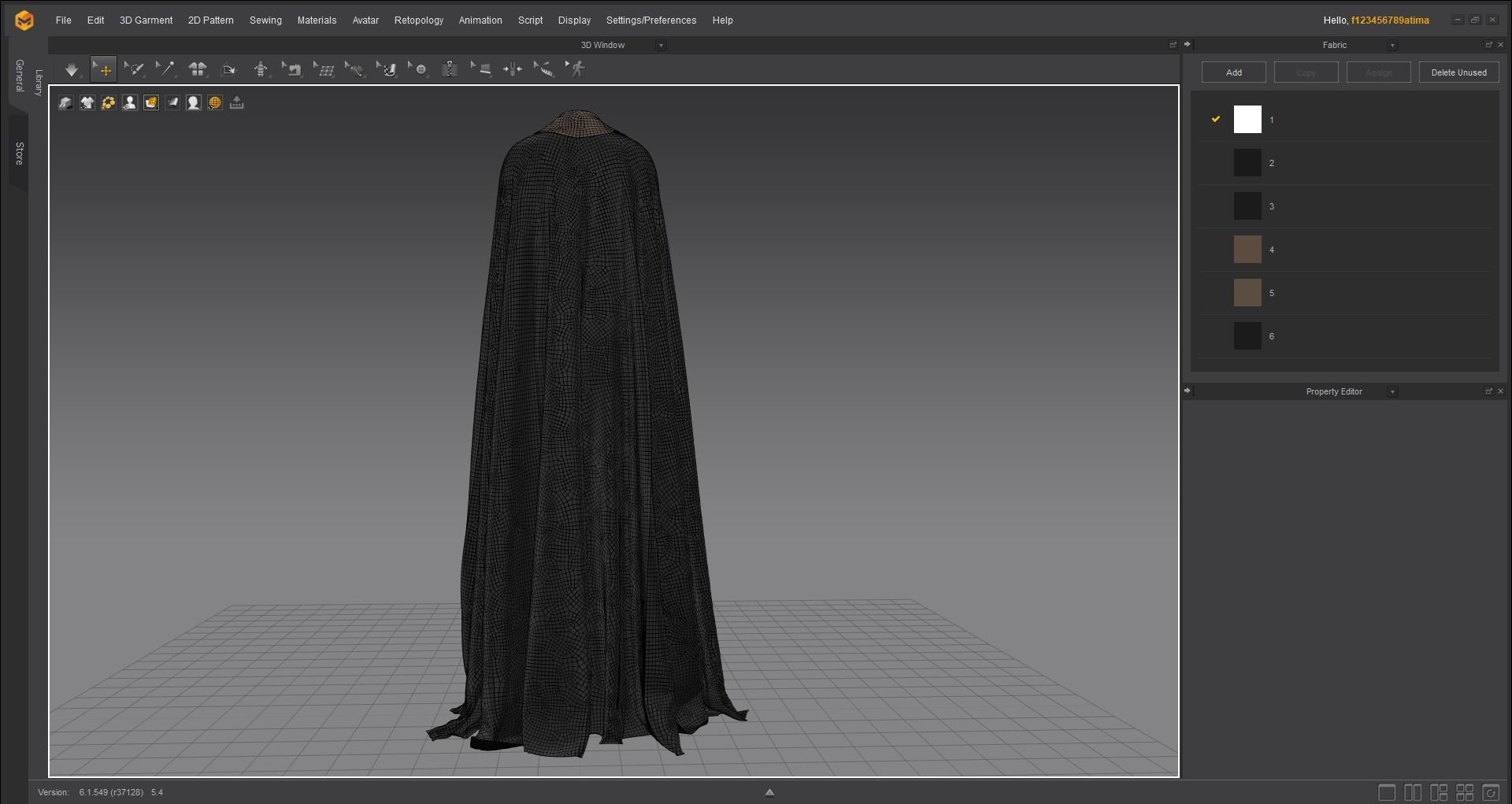 Dress with cape 3D model_5