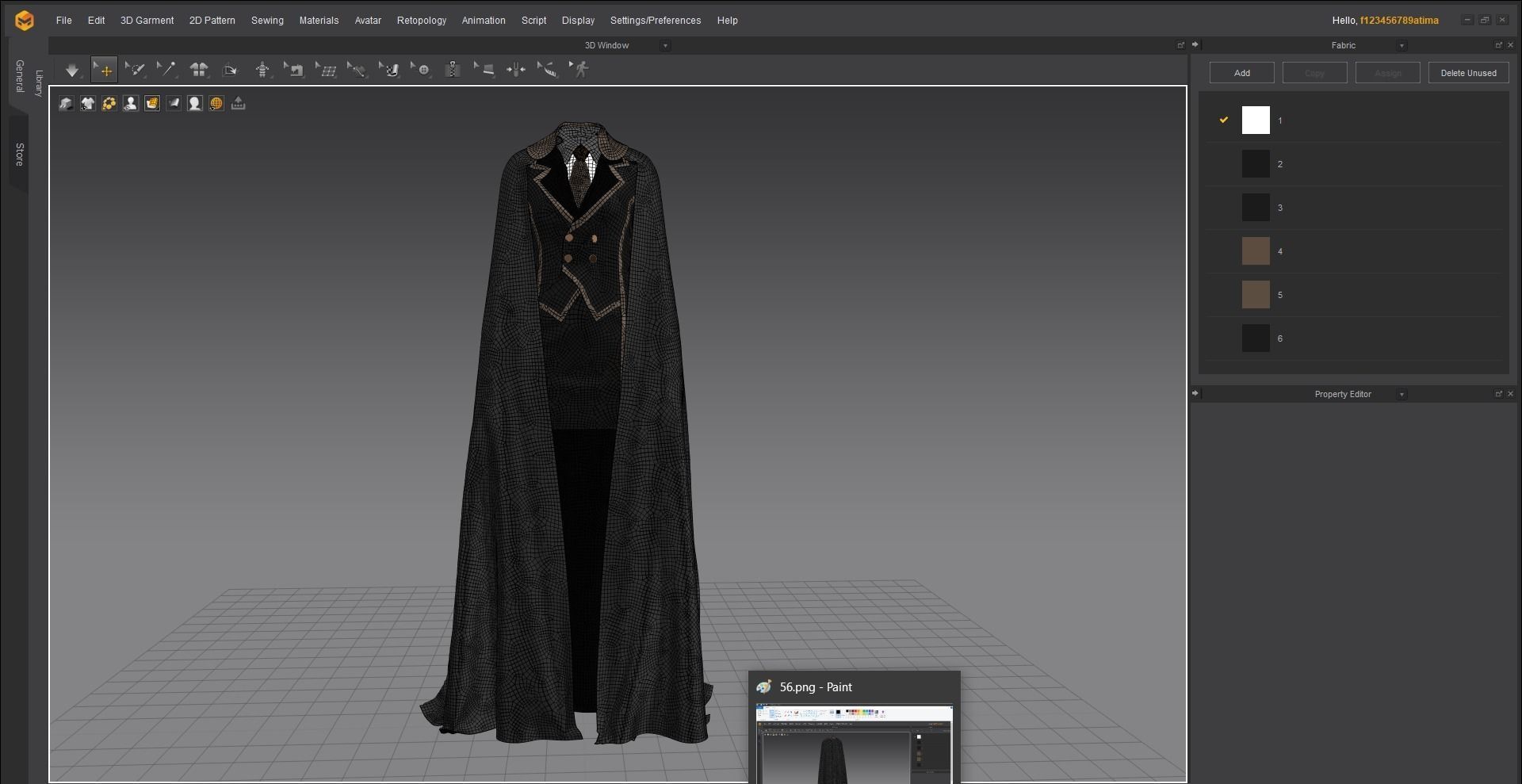 Dress with cape 3D model_6