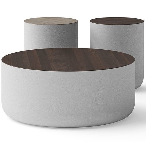 West Elm Two-Tone Concrete Coffee Table 3D model
