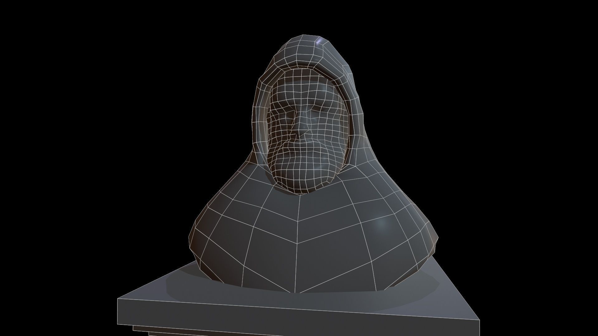 Statue Patience Low-poly 3D model_14