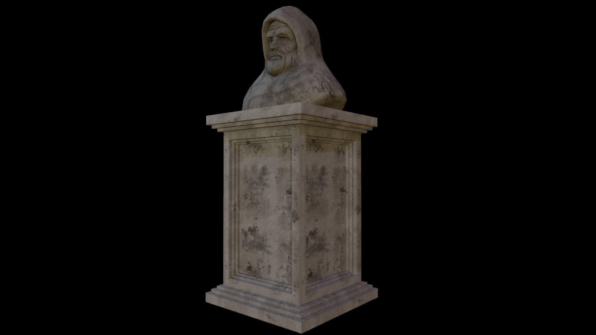 Statue Patience Low-poly 3D model_1