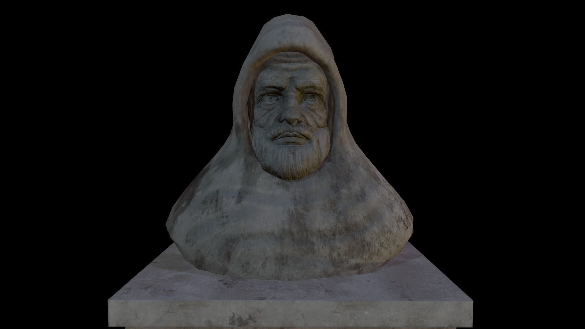Statue Patience Low-poly 3D model_7