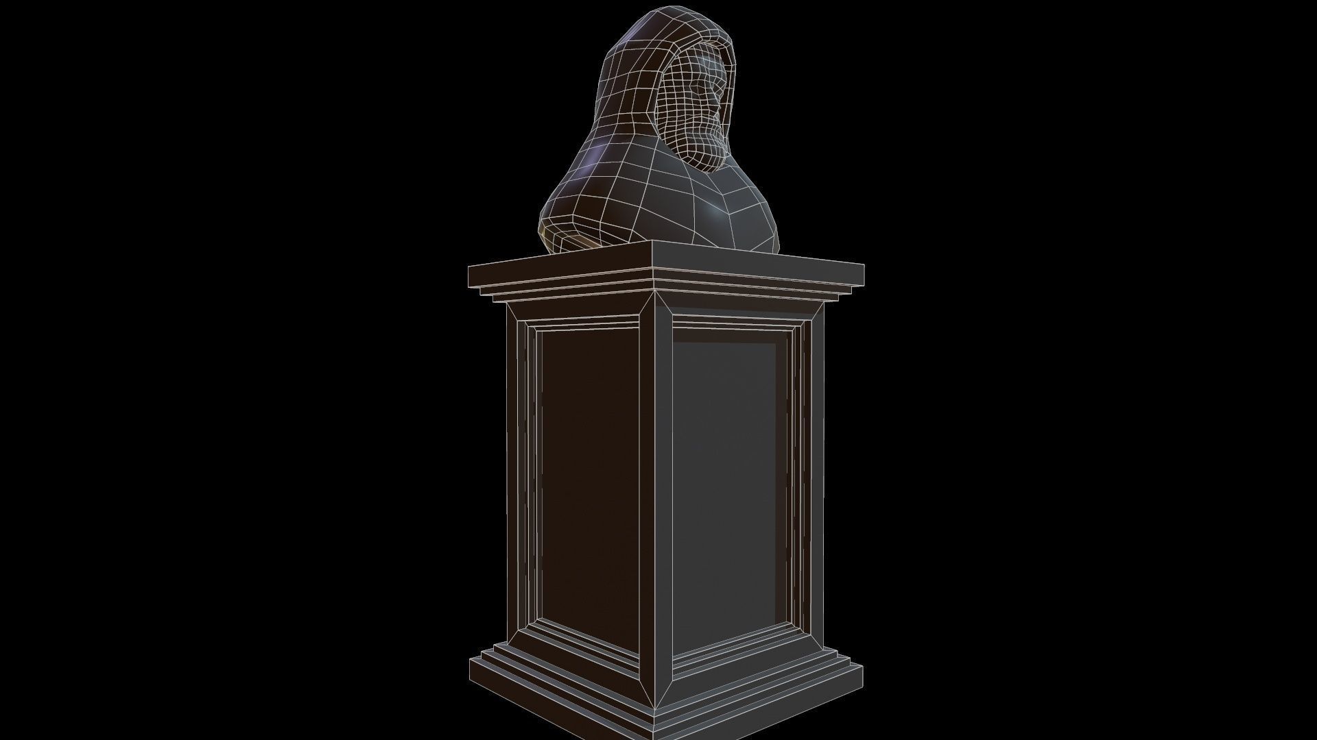Statue Patience Low-poly 3D model_12