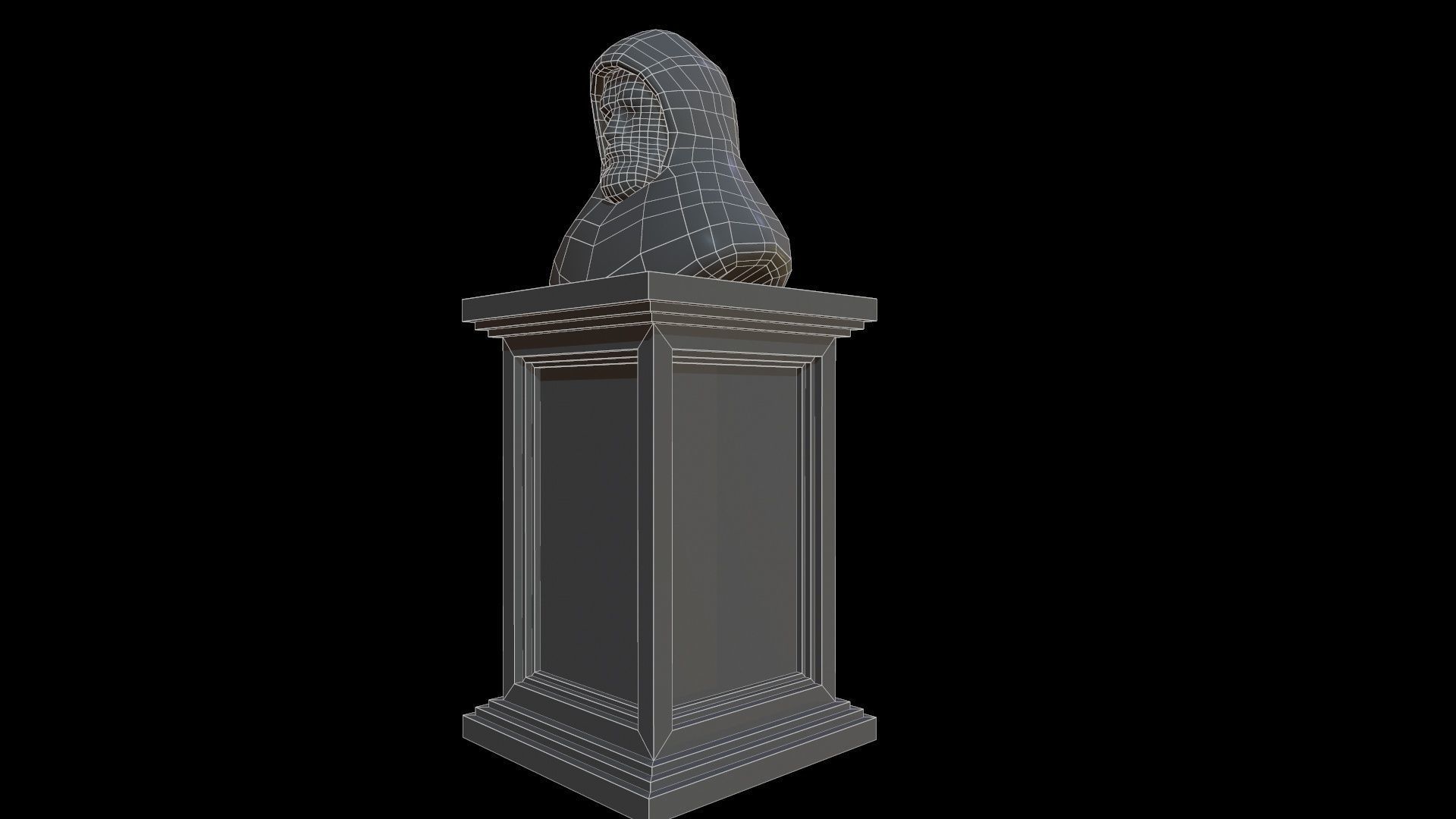 Statue Patience Low-poly 3D model_11