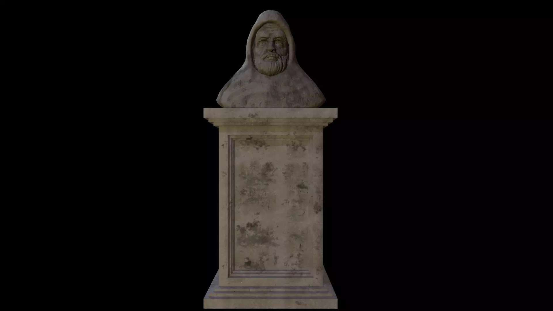 Statue Patience Low-poly 3D model_0