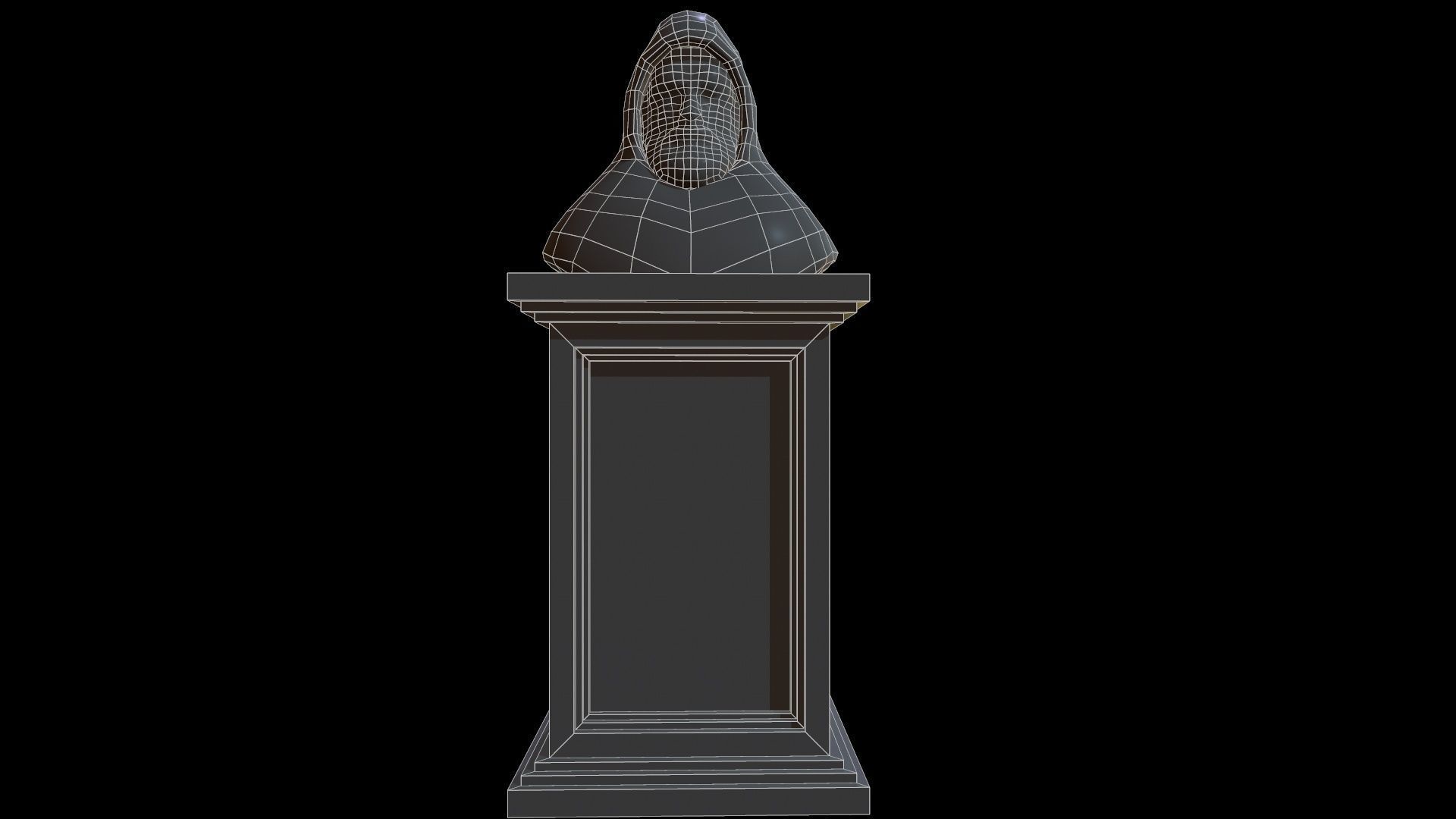 Statue Patience Low-poly 3D model_10