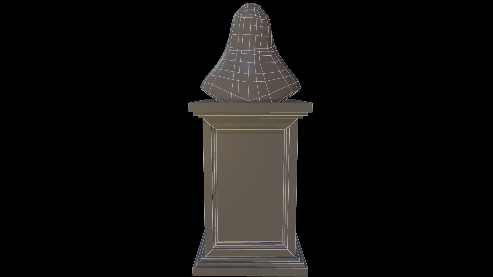 Statue Patience Low-poly 3D model_13