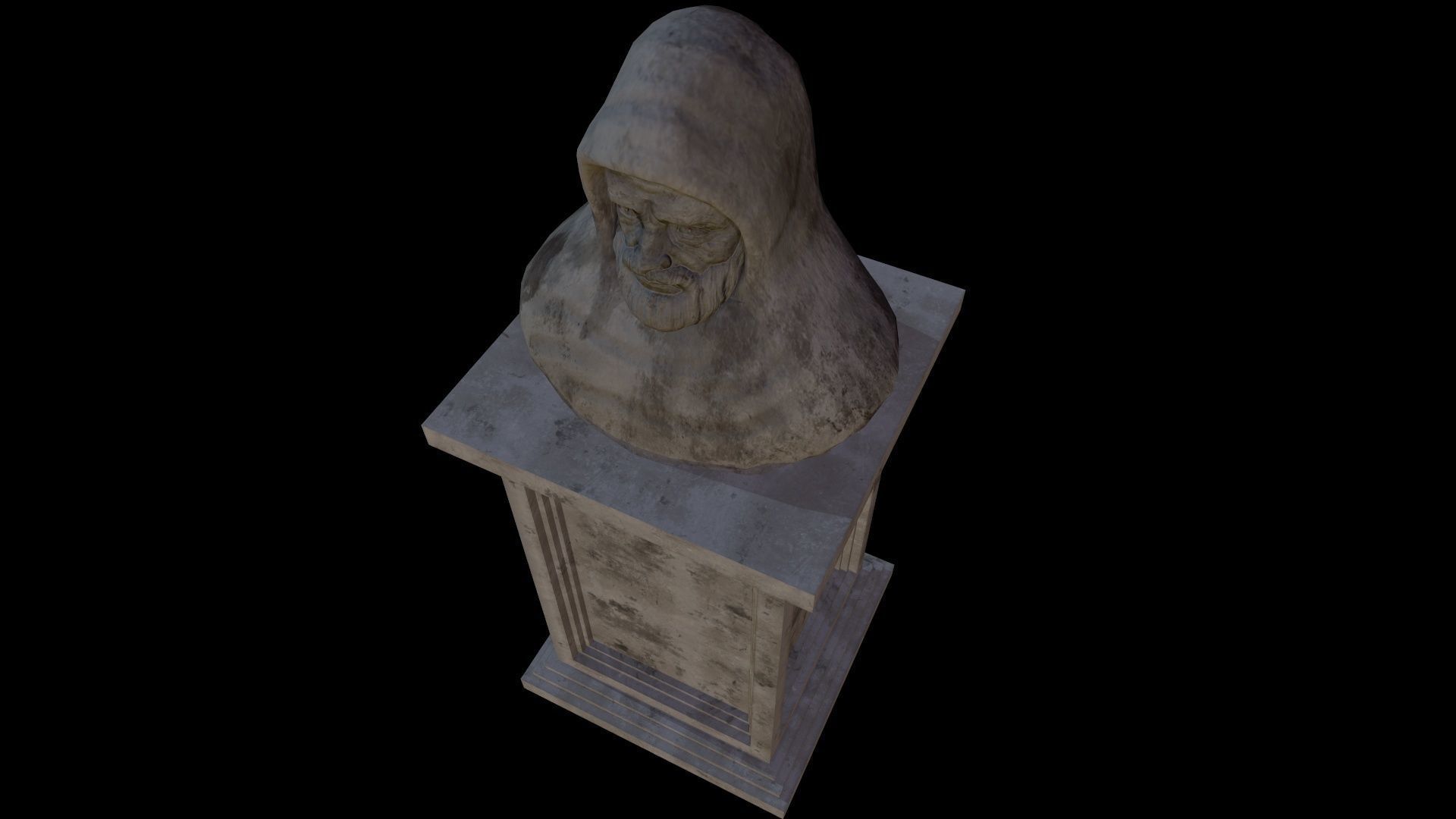 Statue Patience Low-poly 3D model_6