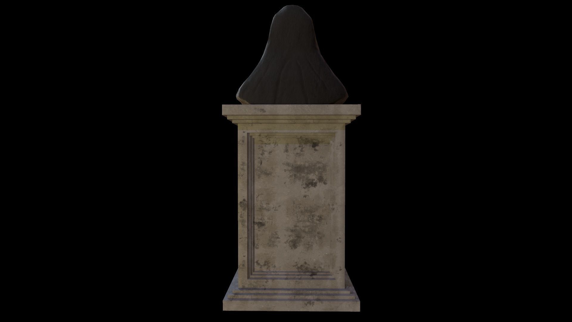 Statue Patience Low-poly 3D model_3