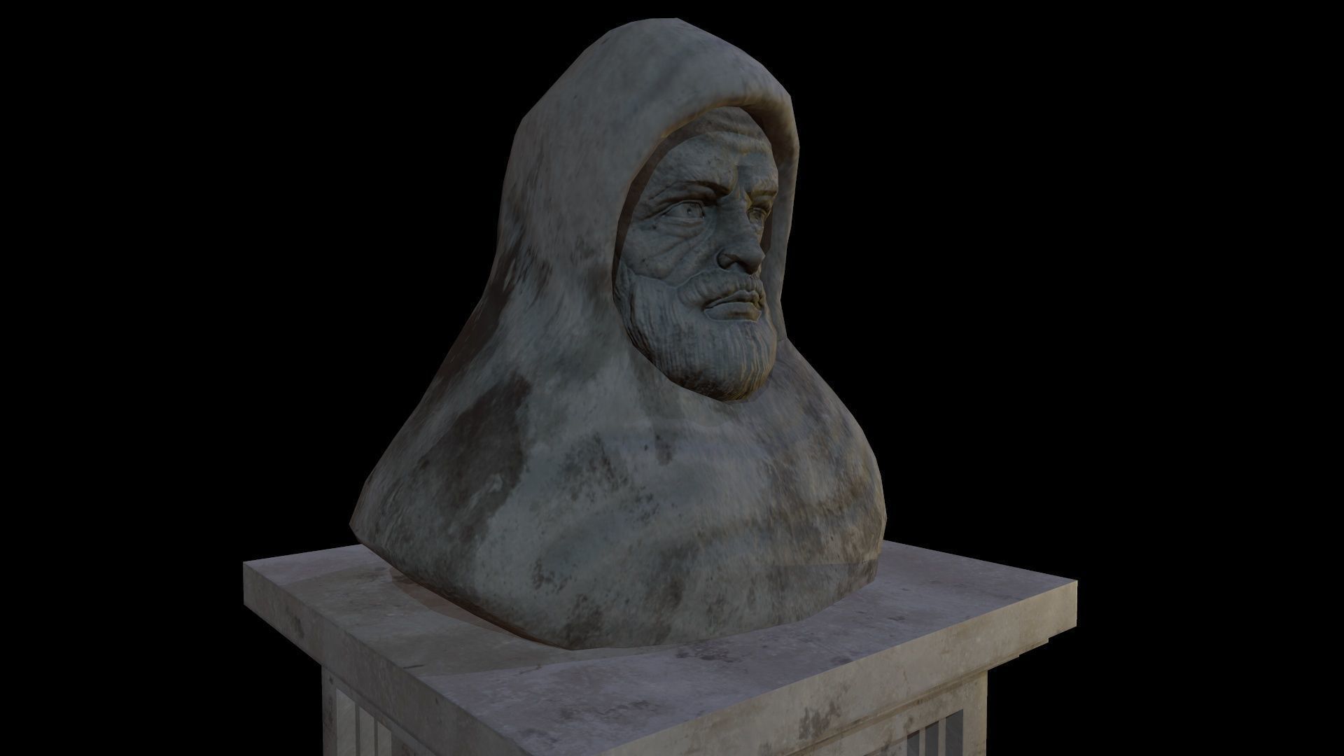 Statue Patience Low-poly 3D model_8