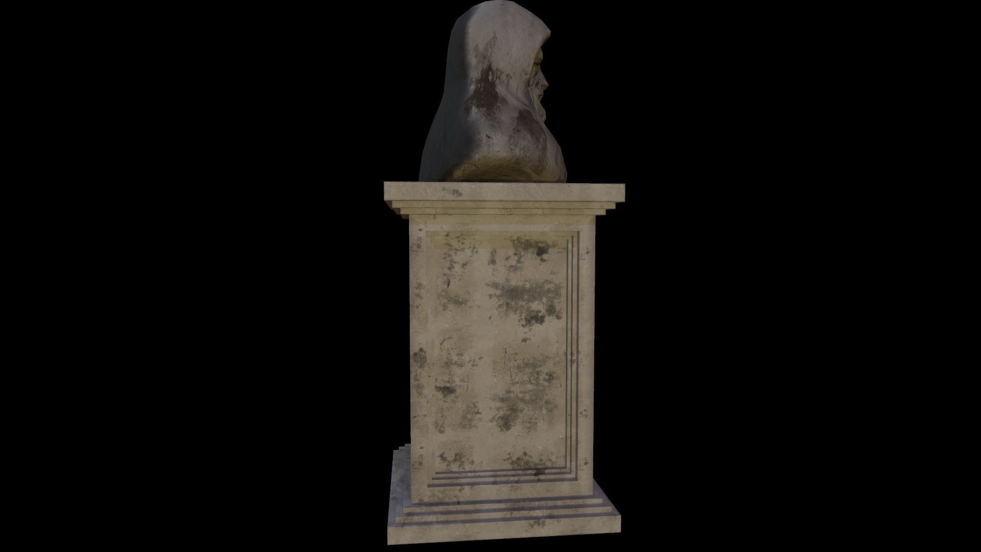 Statue Patience Low-poly 3D model_4