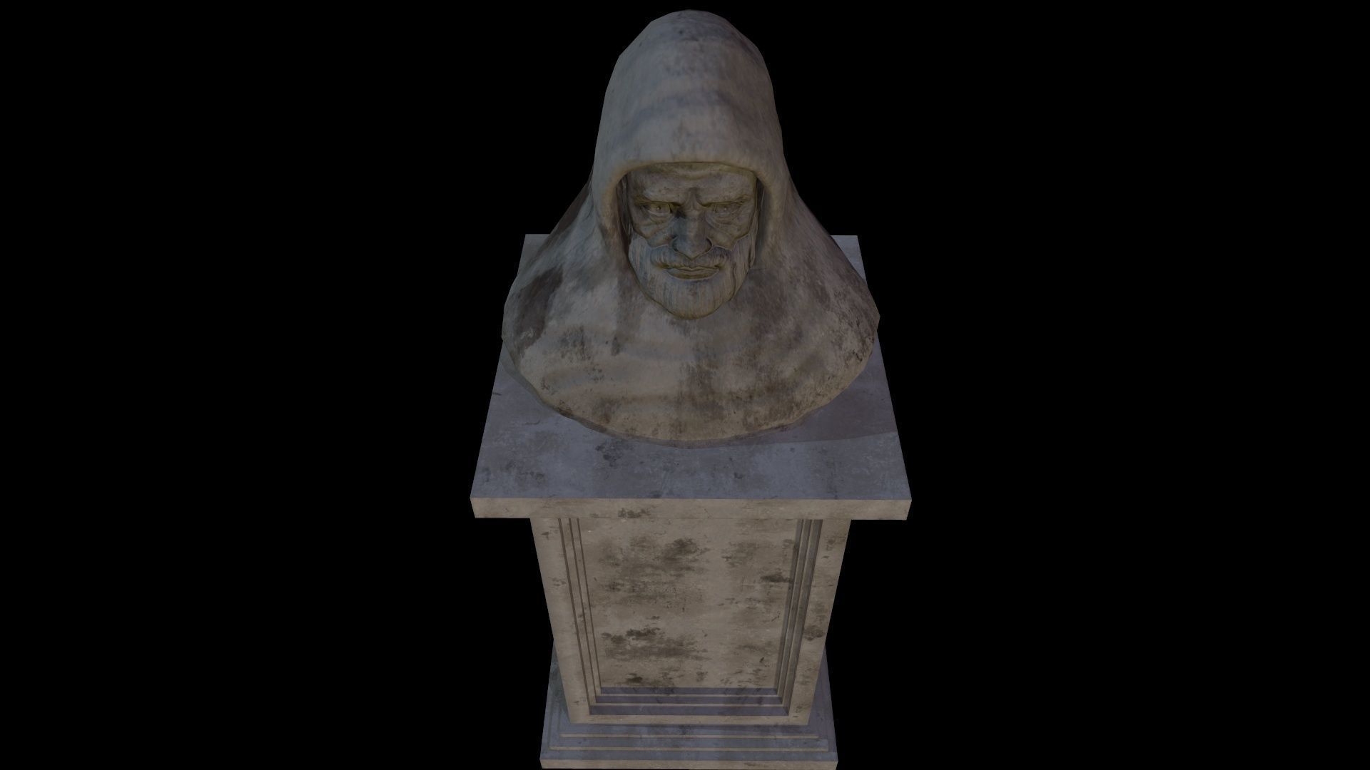 Statue Patience Low-poly 3D model_5