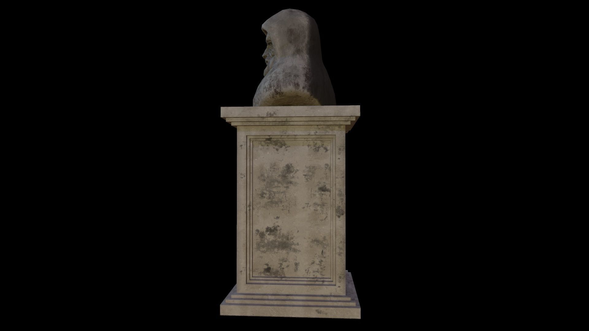 Statue Patience Low-poly 3D model_2