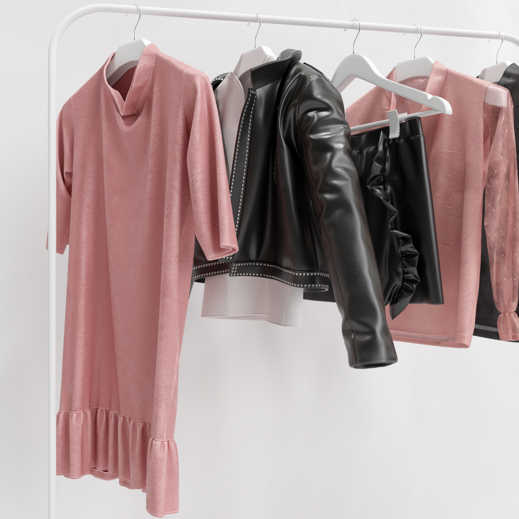 Pink Women Wardrobe 3D model_2