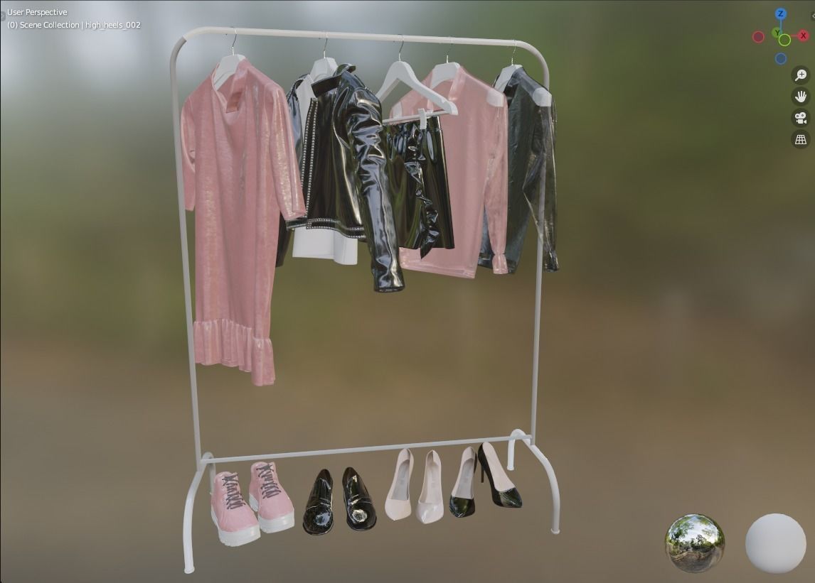 Pink Women Wardrobe 3D model_10