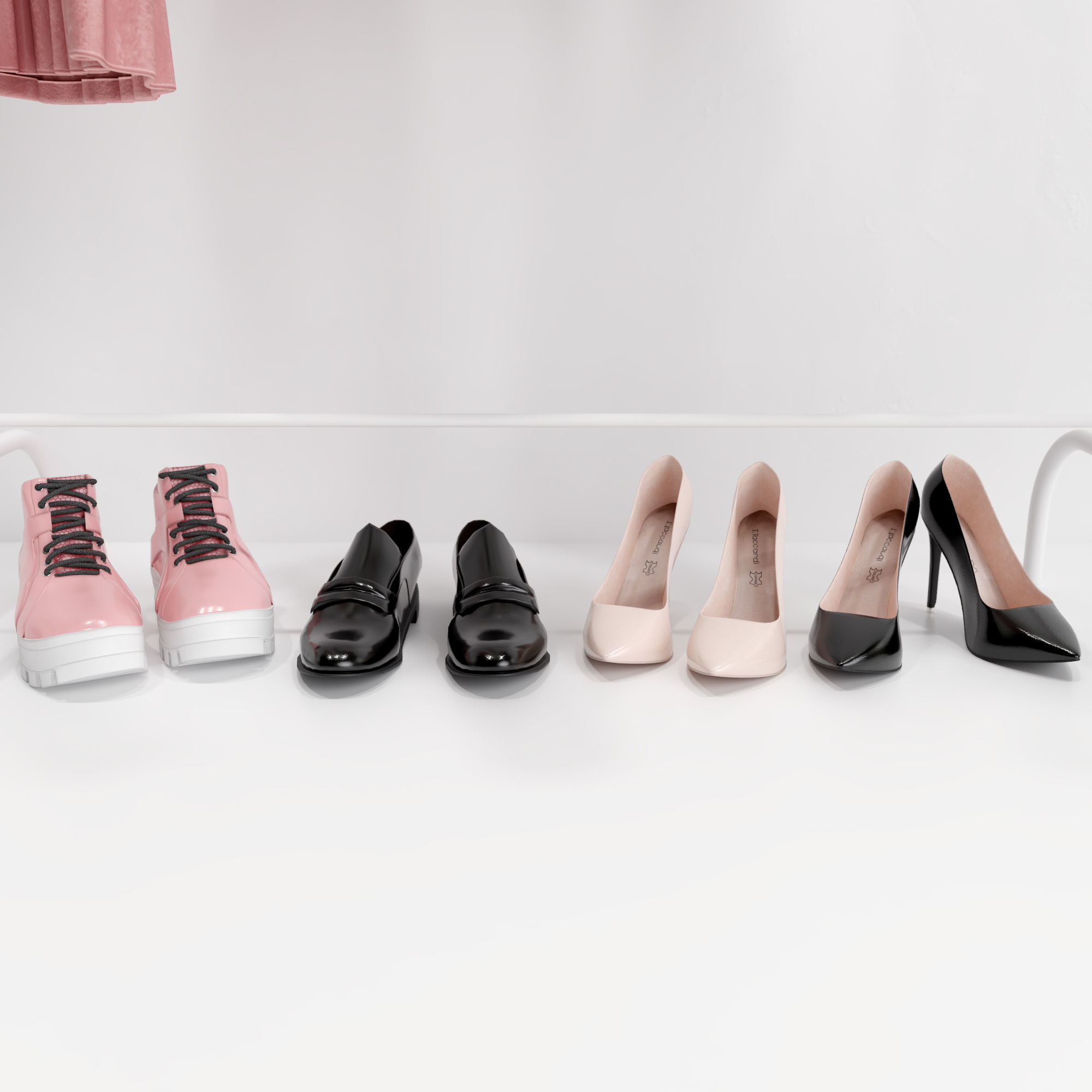 Pink Women Wardrobe 3D model_6