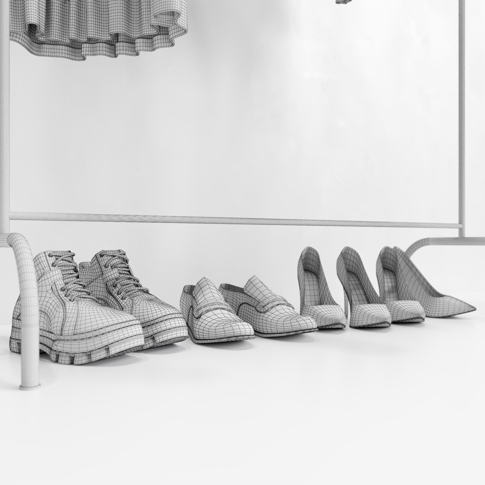 Pink Women Wardrobe 3D model_16