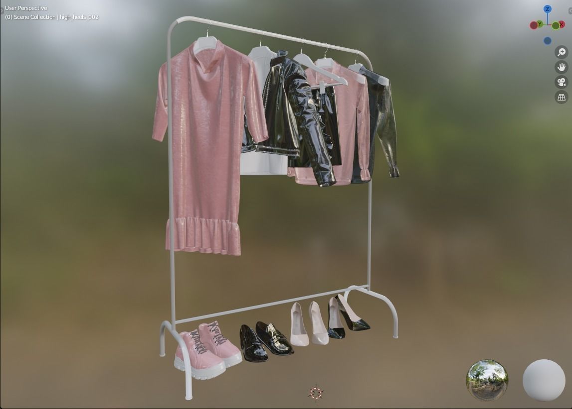 Pink Women Wardrobe 3D model_11