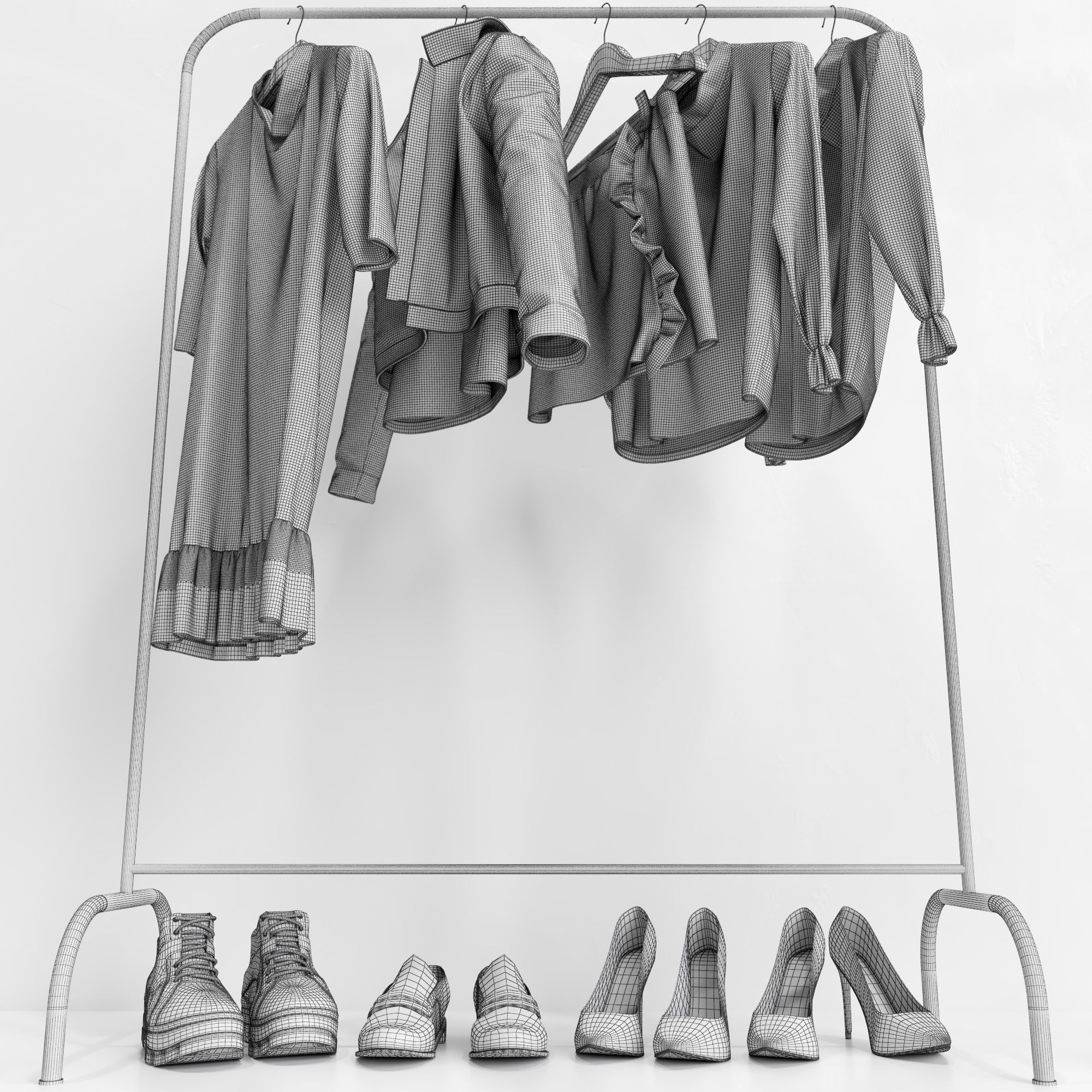 Pink Women Wardrobe 3D model_19