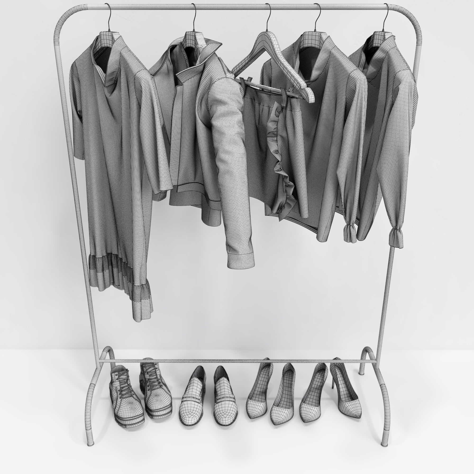 Pink Women Wardrobe 3D model_18