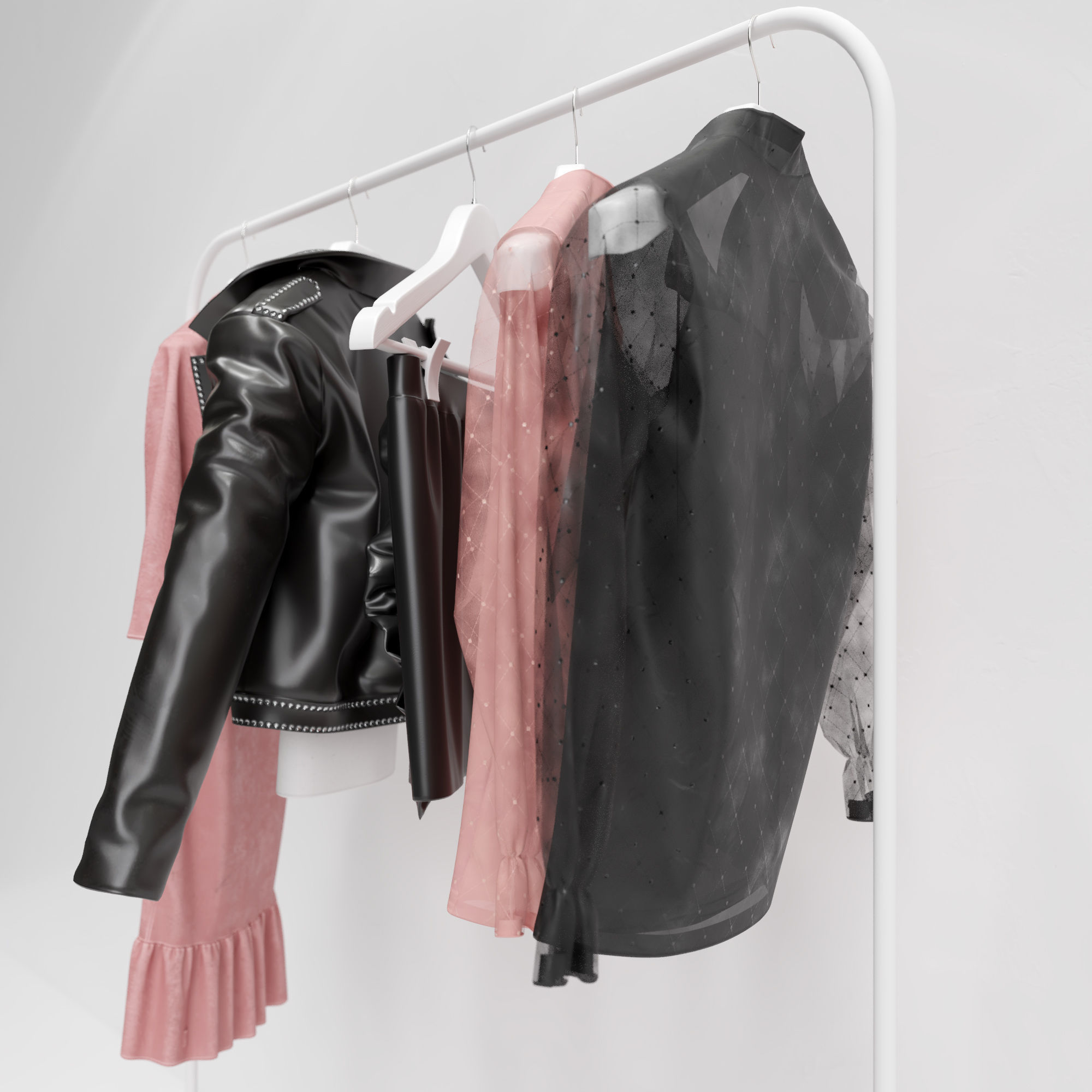 Pink Women Wardrobe 3D model_3