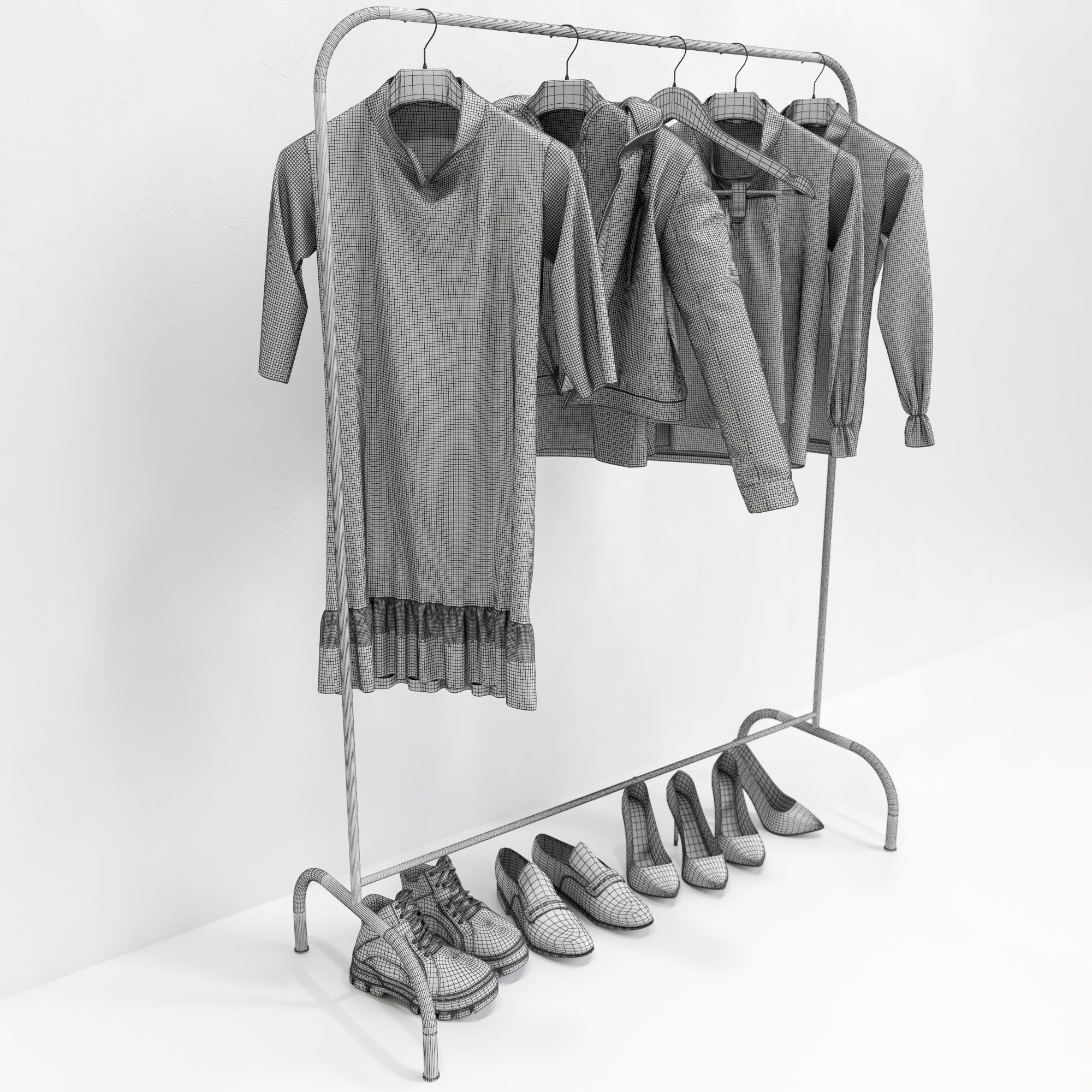 Pink Women Wardrobe 3D model_20