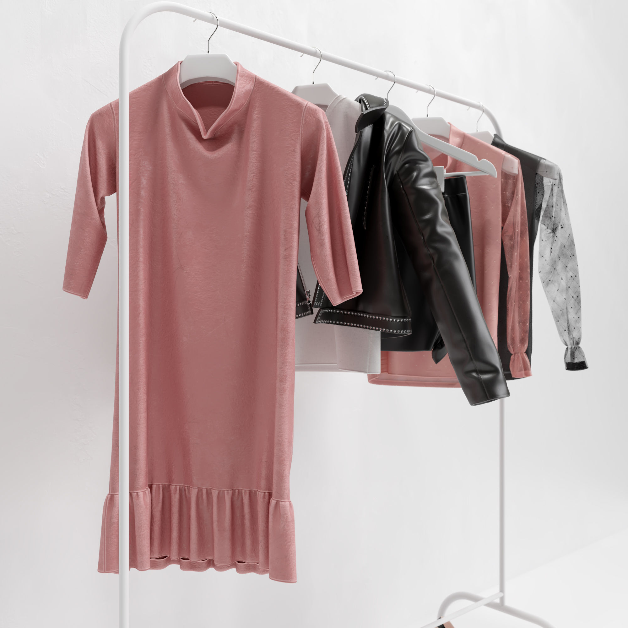 Pink Women Wardrobe 3D model_4