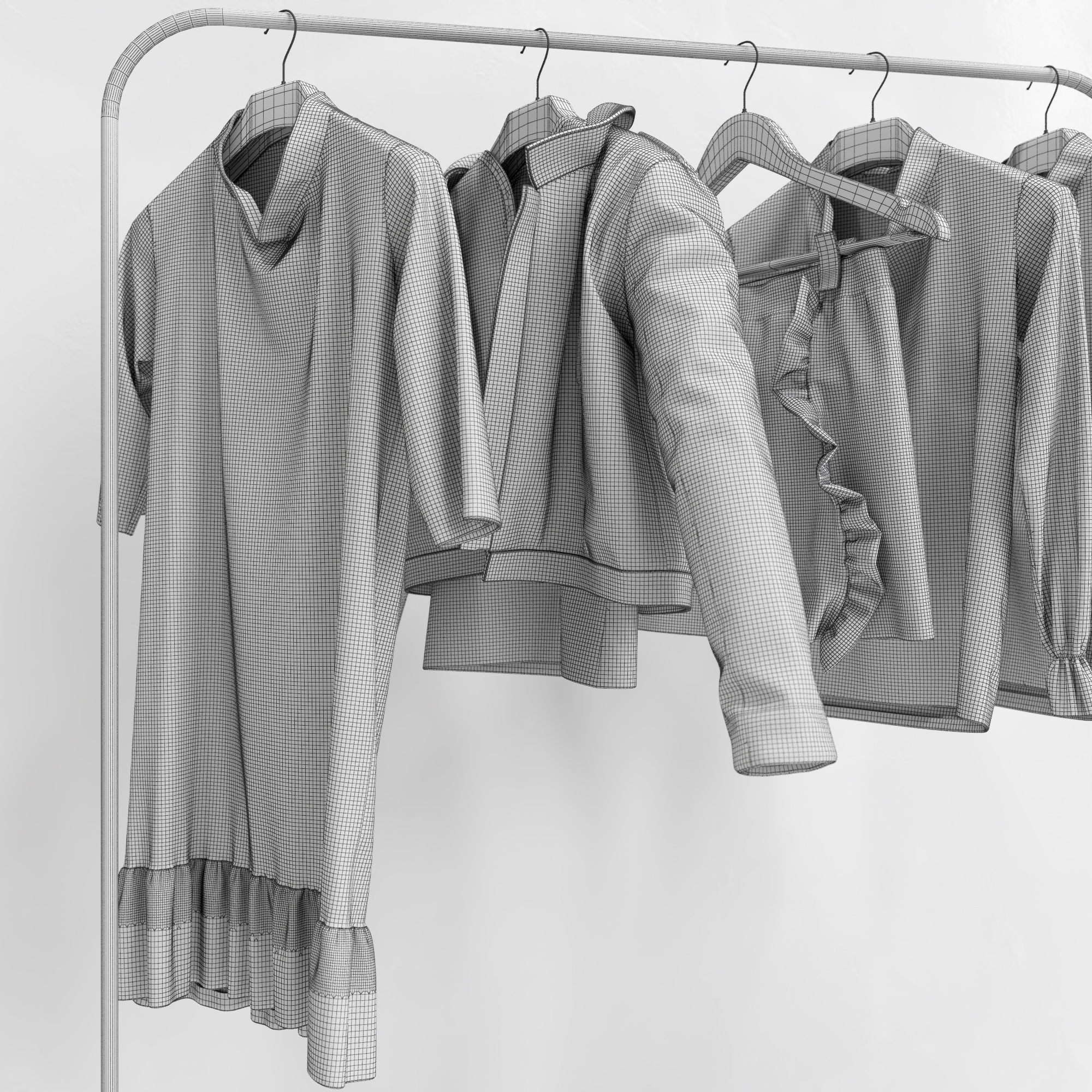 Pink Women Wardrobe 3D model_13