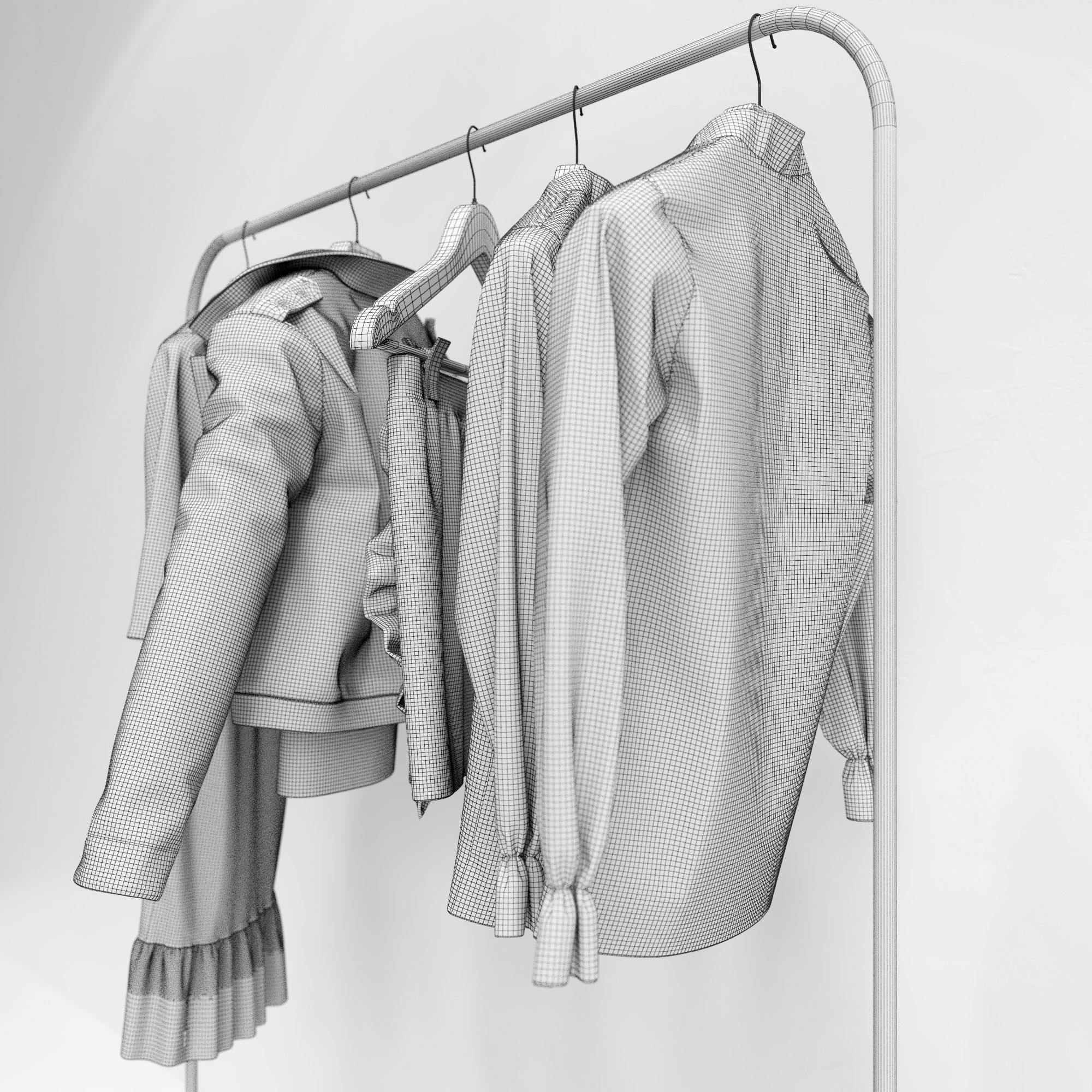 Pink Women Wardrobe 3D model_14