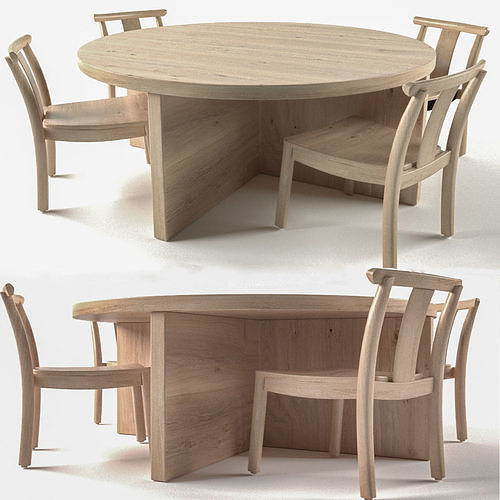 Dining Table and Chair Merkur 3D model