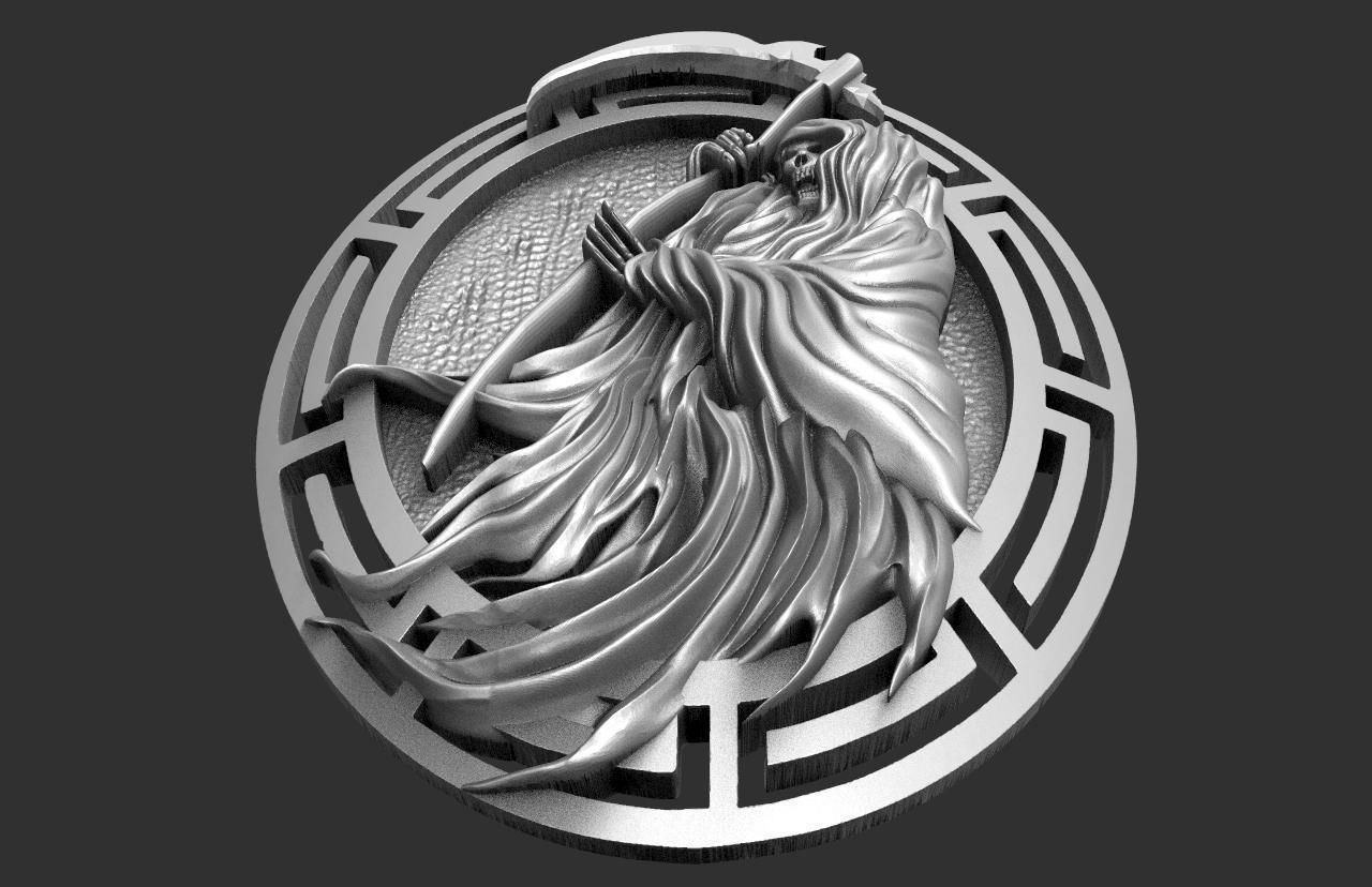 Grim reaper pendant 3D print model_7